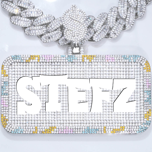 CUSTOM LETTER NECKLACE 3D COLORFUL SQUARE