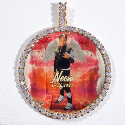 LARGE 3D CIRCLE CUSTOM PICTURE PENDANT