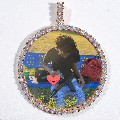 LARGE 3D CIRCLE CUSTOM PICTURE PENDANT
