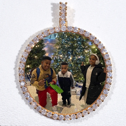 LARGE 3D CIRCLE CUSTOM PICTURE PENDANT