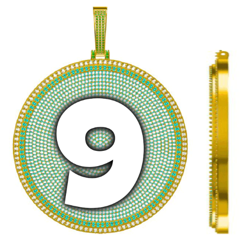 CUSTOM LETTER NECKLACE 3D BIG DISC
