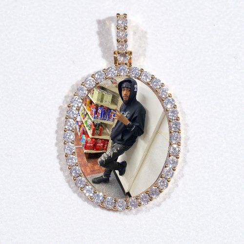 3D Oval Custom Picture Pendant
