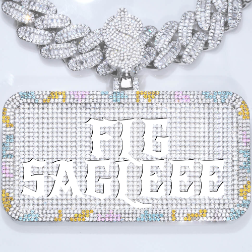 CUSTOM LETTER NECKLACE 3D COLORFUL SQUARE