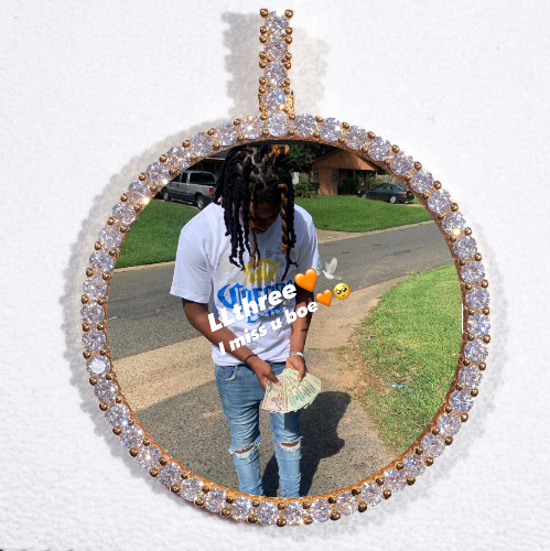 LARGE 3D CIRCLE CUSTOM PICTURE PENDANT