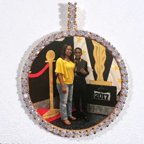 LARGE 3D CIRCLE CUSTOM PICTURE PENDANT