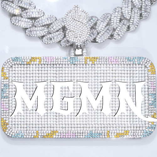 CUSTOM LETTER NECKLACE 3D COLORFUL SQUARE