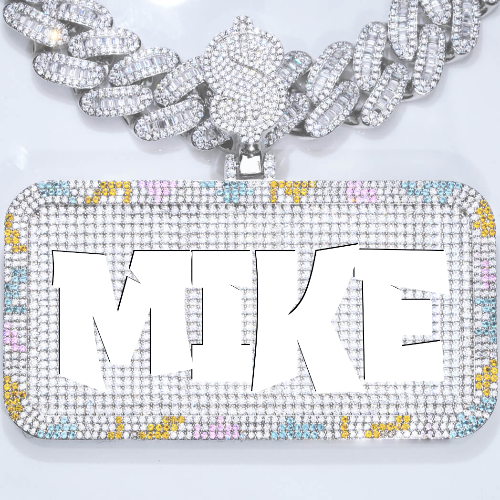 CUSTOM LETTER NECKLACE 3D COLORFUL SQUARE