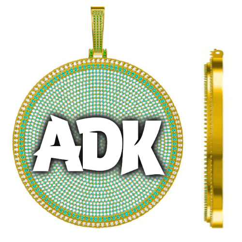 CUSTOM LETTER NECKLACE 3D BIG DISC