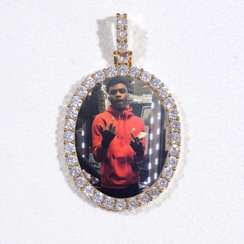 3D Oval Custom Picture Pendant