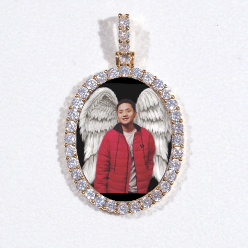 3D Oval Custom Picture Pendant