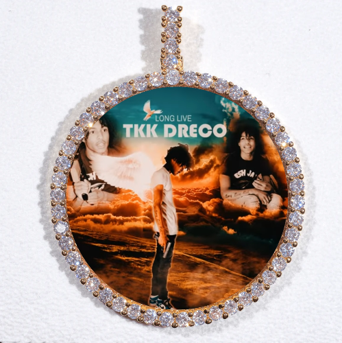 LARGE 3D CIRCLE CUSTOM PICTURE PENDANT
