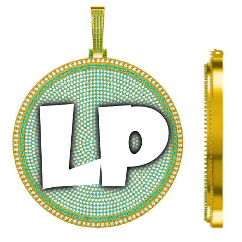 CUSTOM LETTER NECKLACE 3D BIG DISC