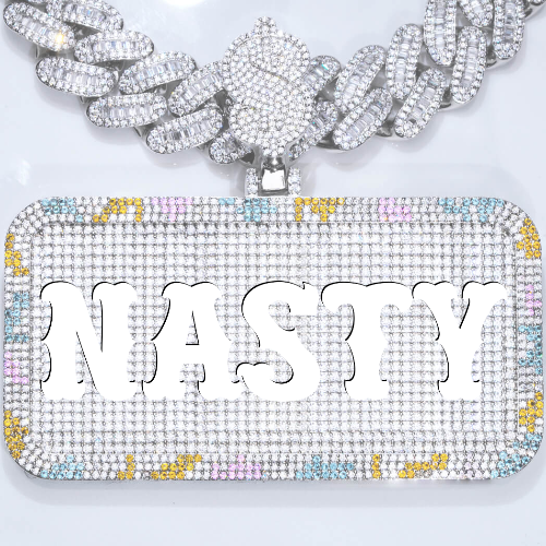 CUSTOM LETTER NECKLACE 3D COLORFUL SQUARE