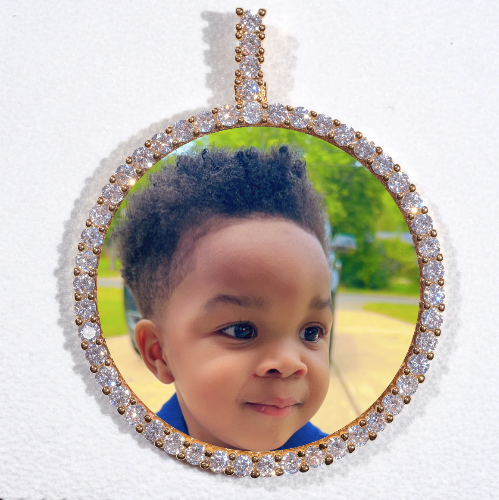 LARGE 3D CIRCLE CUSTOM PICTURE PENDANT