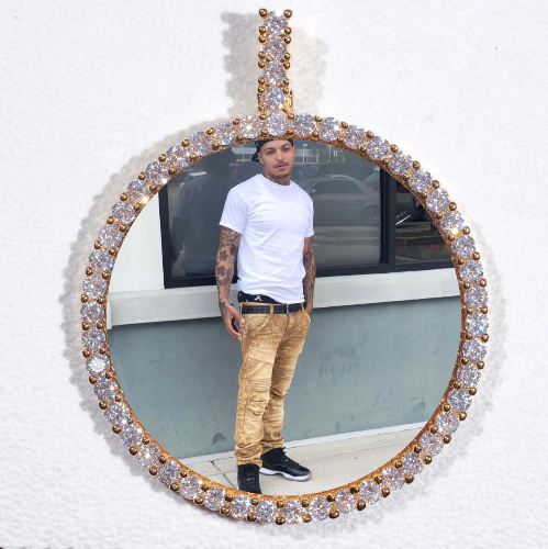 LARGE 3D CIRCLE CUSTOM PICTURE PENDANT