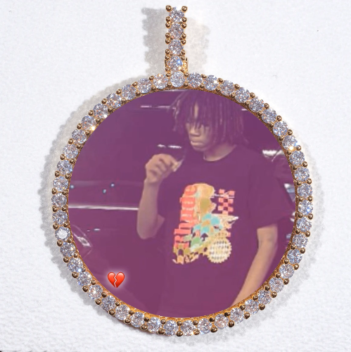 LARGE 3D CIRCLE CUSTOM PICTURE PENDANT
