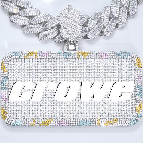 CUSTOM LETTER NECKLACE 3D COLORFUL SQUARE