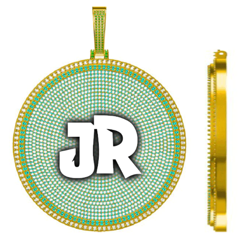 CUSTOM LETTER NECKLACE 3D BIG DISC