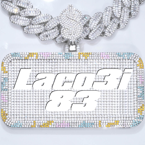 CUSTOM LETTER NECKLACE 3D COLORFUL SQUARE