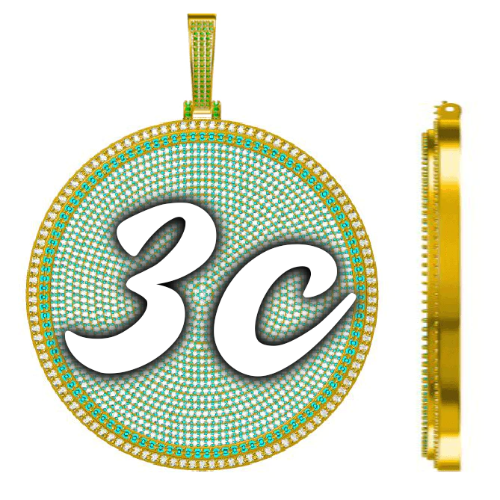 CUSTOM LETTER NECKLACE 3D BIG DISC