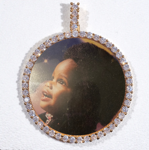 LARGE 3D CIRCLE CUSTOM PICTURE PENDANT