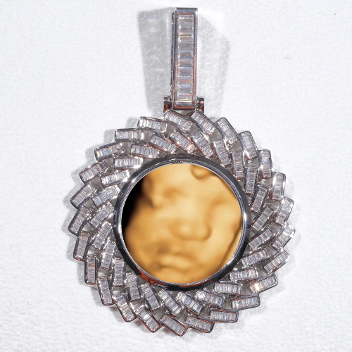 Large 3D Baguette Custom Picture Pendant
