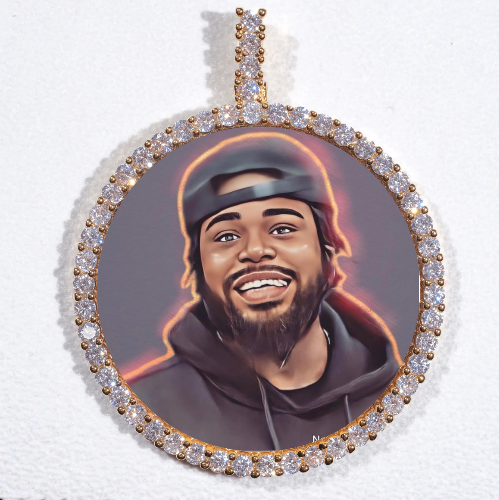 LARGE 3D CIRCLE CUSTOM PICTURE PENDANT