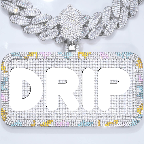 CUSTOM LETTER NECKLACE 3D COLORFUL SQUARE