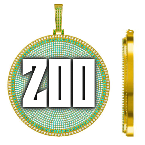 CUSTOM LETTER NECKLACE 3D BIG DISC
