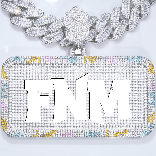 CUSTOM LETTER NECKLACE 3D COLORFUL SQUARE