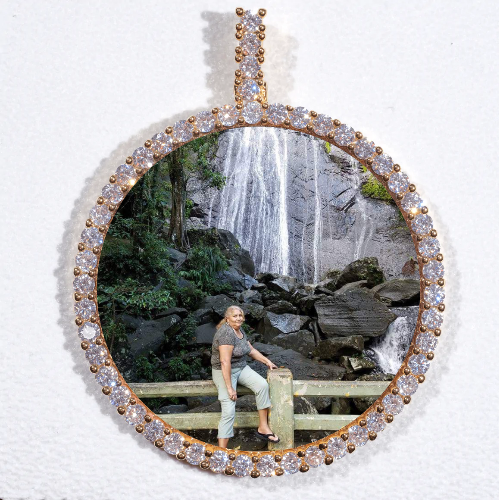 LARGE 3D CIRCLE CUSTOM PICTURE PENDANT