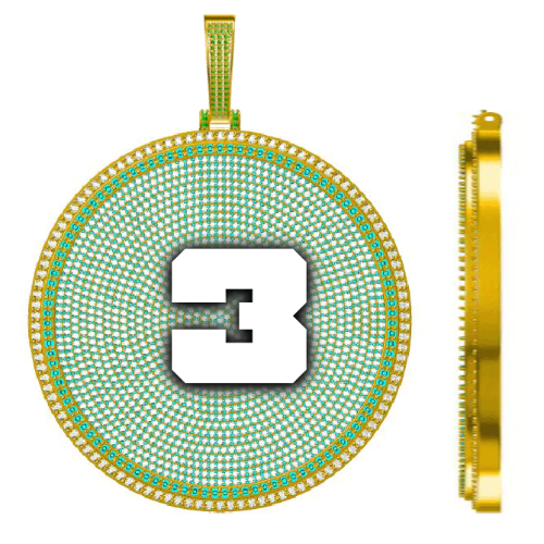 CUSTOM LETTER NECKLACE 3D BIG DISC