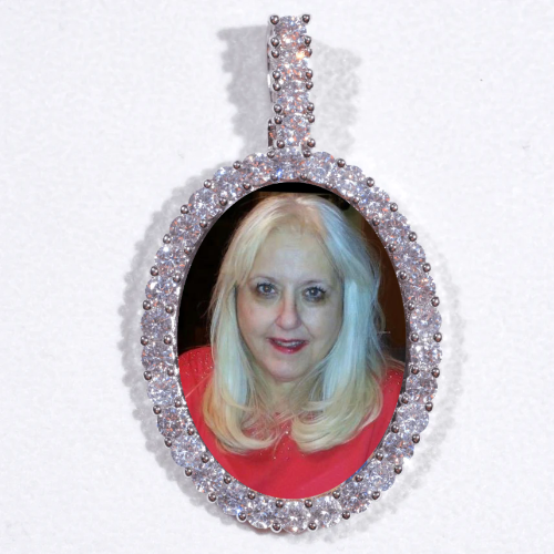 Large 3D Oval Custom Picture Pendant