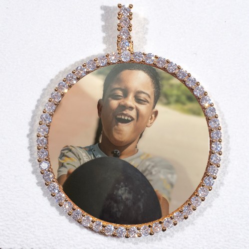 LARGE 3D CIRCLE CUSTOM PICTURE PENDANT