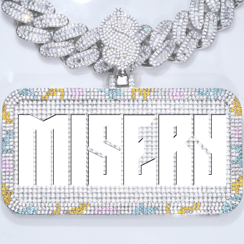 CUSTOM LETTER NECKLACE 3D COLORFUL SQUARE