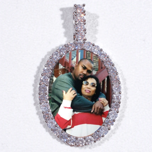 Large 3D Oval Custom Picture Pendant