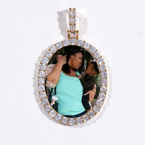 3D Oval Custom Picture Pendant