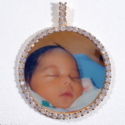 LARGE 3D CIRCLE CUSTOM PICTURE PENDANT