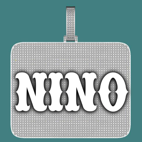 CUSTOM LETTER NECKLACE 3D BIG SQUARE