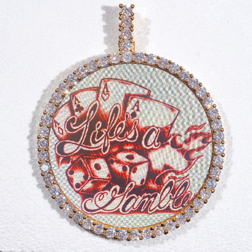 LARGE 3D CIRCLE CUSTOM PICTURE PENDANT