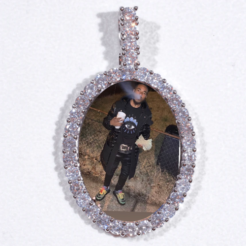 Large 3D Oval Custom Picture Pendant