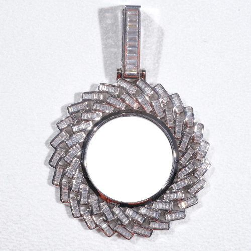 Large 3D Baguette Custom Picture Pendant