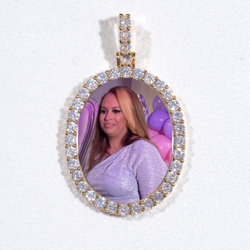 3D Oval Custom Picture Pendant