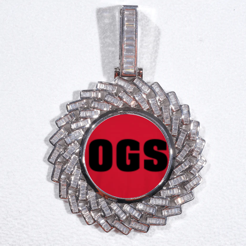 Large 3D Baguette Custom Picture Pendant