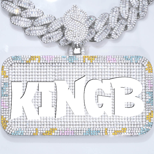 CUSTOM LETTER NECKLACE 3D COLORFUL SQUARE