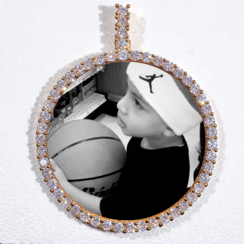 LARGE 3D CIRCLE CUSTOM PICTURE PENDANT