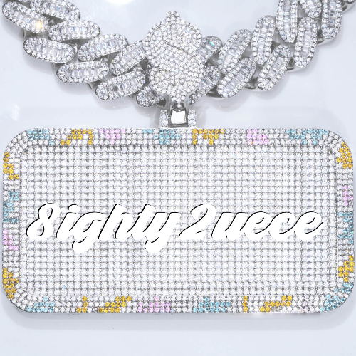 CUSTOM LETTER NECKLACE 3D COLORFUL SQUARE