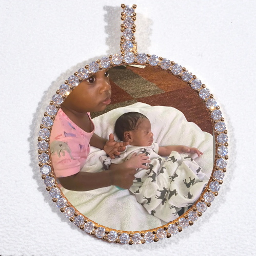 LARGE 3D CIRCLE CUSTOM PICTURE PENDANT