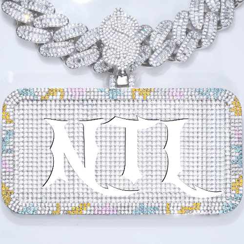 CUSTOM LETTER NECKLACE 3D COLORFUL SQUARE