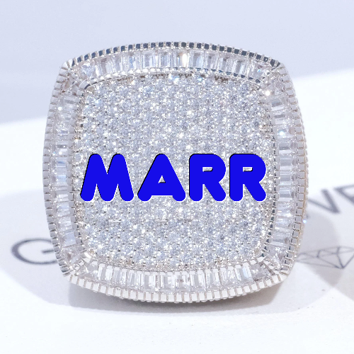 CUSTOM LETTER 3D ICED RING